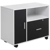 DodiOnline Multi-Compartment Office Storage Cabinet, with File Hangers - Black/White