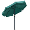DodiOnline 2.7m Patio Parasol Garden Umbrellas Outdoor Sun Shade Table Umbrella with Tilt, Crank, 8 Ribs, Ruffles, Green