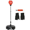 DodiOnline Punching Bag with Stand, Free Standing Boxing Bag Set, Speed Bag with Speedball Adjustable Height from 132cm to 158cm for Teens, Red
