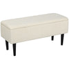 DodiOnline 47L Teddy Fleece Storage Ottoman - Cream