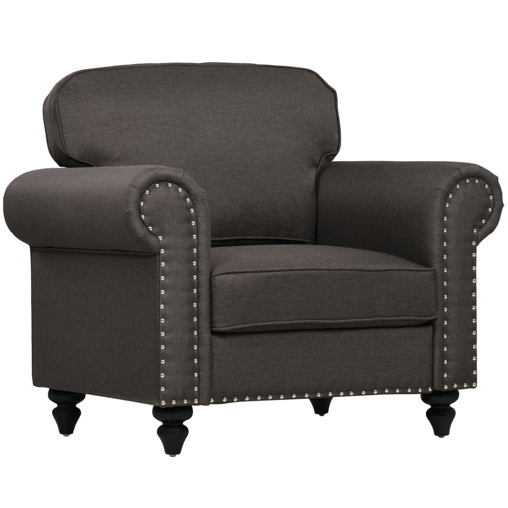 DodiOnline Mid-Century Armchair, with Pocket Springs - Dark Brown