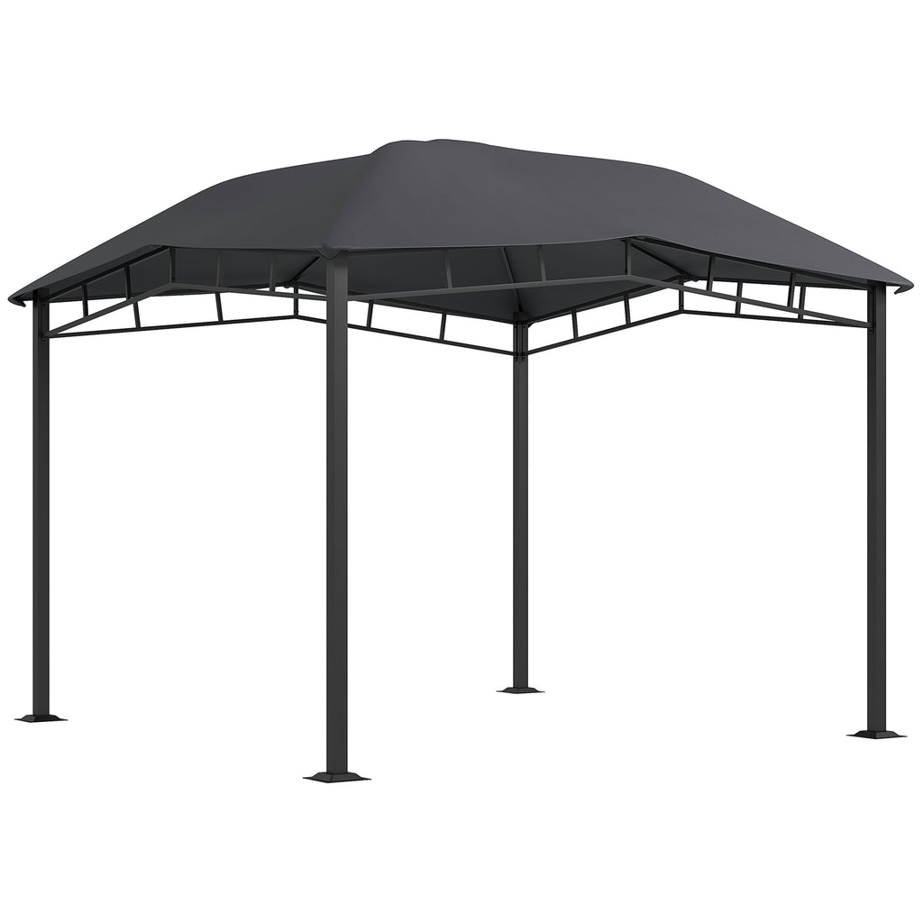 DodiOnline 3x3(m) Outdoor Gazebo Garden Gazebo Pavilion Sunshade Canopy Tent with Steel Frame, Grey