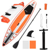 DodiOnline 10'6" x 30" x 6" Inflatable Stand Up Paddle Board, Non-Slip Deck Board with Adj Paddle, ISUP Accessories and Carry Bag, for Youth Adults Beginner, White