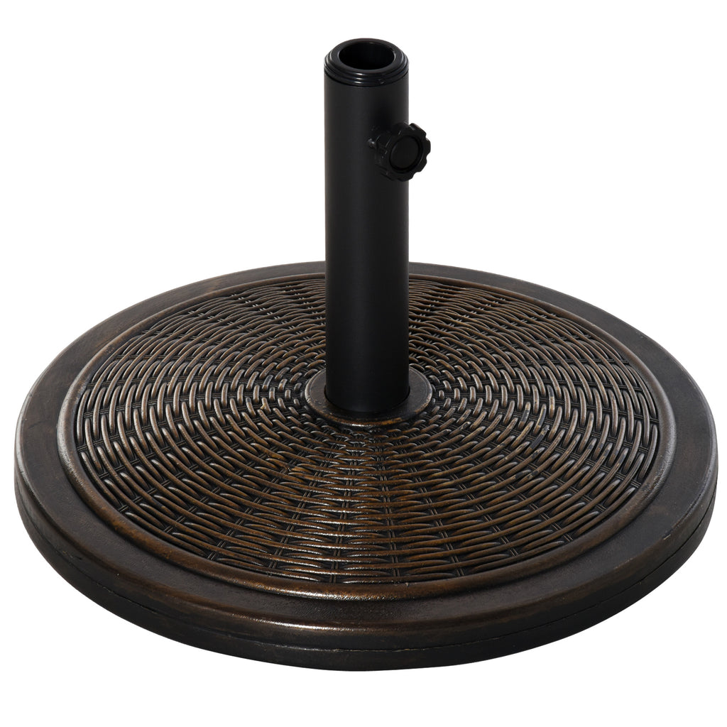 DodiOnline 13kg Garden Parasol Base Holder, Cement Outdoor Market Umbrella Stand, Fits 35mm/38mm/48mm Poles, Black