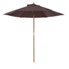 DodiOnline 2.5m Wood Garden Parasol Sun Shade Patio Outdoor Wooden Umbrella Canopy Coffee