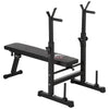 DodiOnline Adjustable Weight Bench Foldable Bench Press, with Barbell Rack, Black