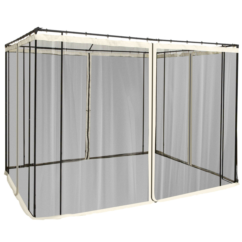 DodiOnline 302 x 207cm Universal Replacement Mesh Sidewall Netting for Patio Gazebos and Canopy Tents, (Sidewall Only) Beige