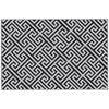 DodiOnline 182 x 274 cm(6x9ft) Outdoor Rug Reversible Mat Plastic Straw Rug Portable RV Camping Mat for Garden Deck Picnic Indoor, Black & White