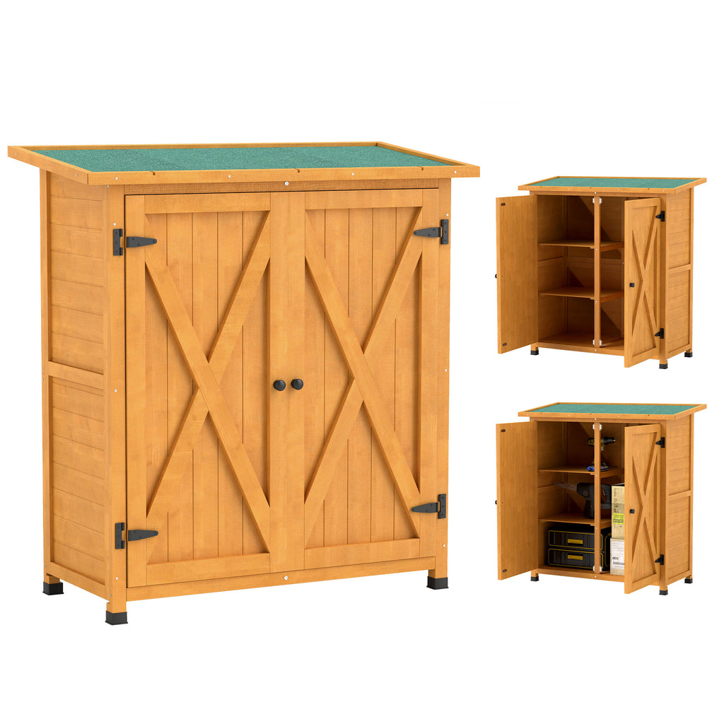 DodiOnline 46.5 x 97cm Compact Wooden Storage Shed - Yellow