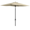 DodiOnline 2 x 3(m) Garden Parasol Umbrella, Rectangular Outdoor Market Umbrella Sun Shade with Crank & Push Button Tilt, 6 Ribs, Aluminium Pole, Cream White