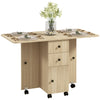 DodiOnline Six-Person Drop Leaf Dining Table, with Storage - Wood-Effect