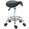 DodiOnline Salon Saddle Stool, Rolling Saddle Chair for Massage, Spa, Clinic, Beauty, Hairdressing and Tattoo, Black