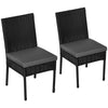 DodiOnline Set of Two Armless Rattan Garden Chairs - Black