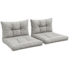 DodiOnline 2-Piece Seat Cushions Back Pillows Replacement, Patio Chair Cushions Set for Indoor Outdoor, Light Grey