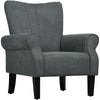 DodiOnline Upholstered Accent Chair with High Back, Rolled Arms and Wood Legs, Soft Thick Padded Armchair, Grey