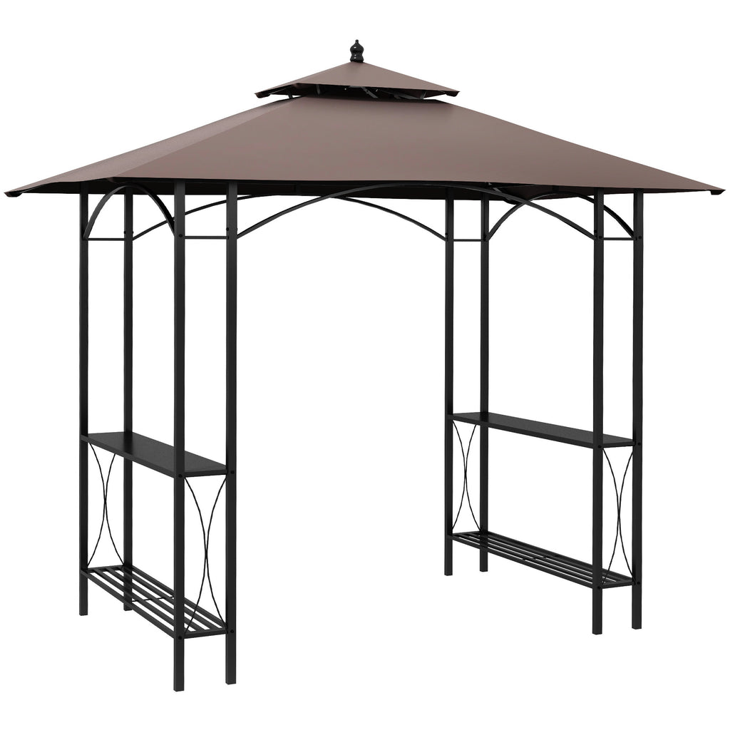 DodiOnline 2.5 x 1.5m BBQ Tent Canopy Patio Outdoor Awning Gazebo Party Sun Shelter - Coffee