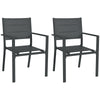 DodiOnline Set of Two Aluminium Stacking Garden Chairs - Dark Grey