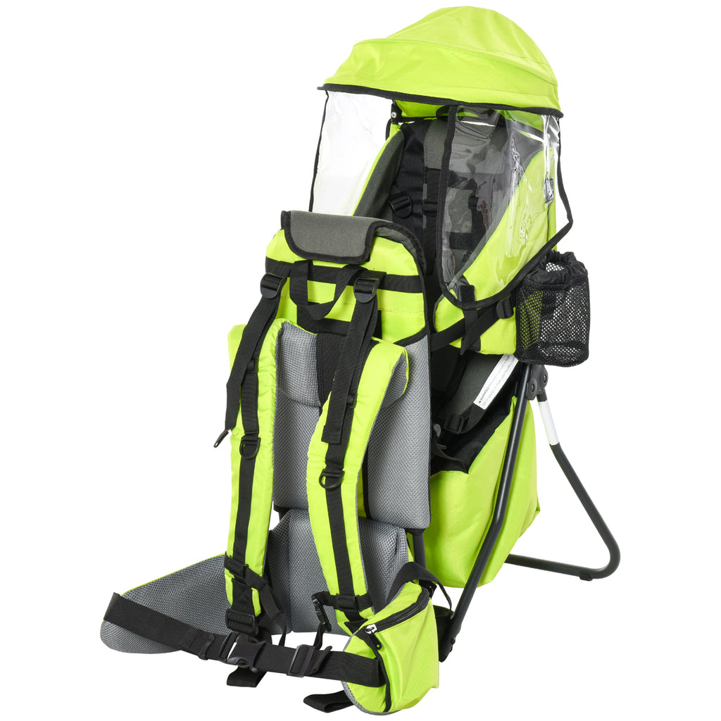 DodiOnline Baby Hiking Backpack Carrier Child Carrier with Ergonomic Hip Seat Detachable Rain Cover Adjustable Straps Stand for Toddler 6 - 36 Months Green