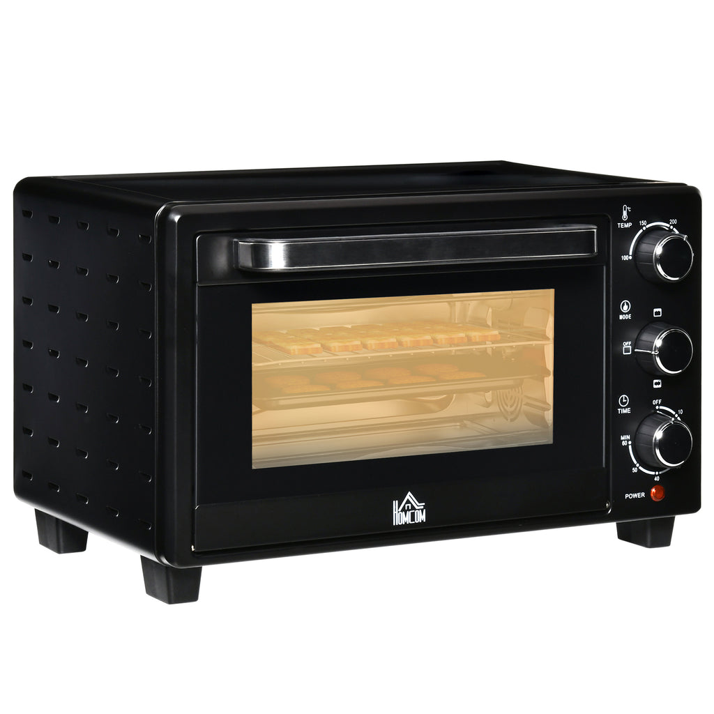 DodiOnline 21L Mini Countertop Oven, 100°C-230°C Adjustable Temp - Black