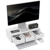DodiOnline Monitor Stand Riser with 3 Drawers, Monitor Riser for Laptop, Computer, PC, Small Printer, 51 x 24 x 13cm, White