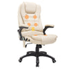 DodiOnline Executive Office Chair with Massage and Heat, High Back PU Leather Massage Office Chair with Adjustable Height, Beige