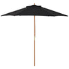 DodiOnline 2.5m Wood Garden Parasol Sun Shade Patio Outdoor Wooden Umbrella Canopy Black