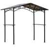 DodiOnline 8ft x 5ft Outdoor BBQ Protective Gazebo Tent Aluminium Steel Frame w/ 2 Shelves Hardtop Roof Canopy Ground Stakes Safe Cooking