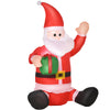 DodiOnline 4ft Inflatable Christmas Santa Claus Gift with LED Xmas Décor Holiday Outdoor Yard Decoration