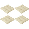 DodiOnline 4-Piece Seat Cushion Pillows Replacement, Patio Chair Cushions Set with Ties for Indoor Outdoor, Beige