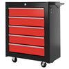 DodiOnline 5-Drawer Tool Chest with Wheels, Steel Lockable Tool Storage Cabinet with Handle, 2 Keys for Garage, Workshop, Red
