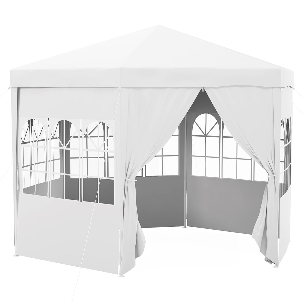 DodiOnline 4 m Party Tent Wedding Gazebo Outdoor Waterproof PE Canopy Shade with 6 Removable Side Walls