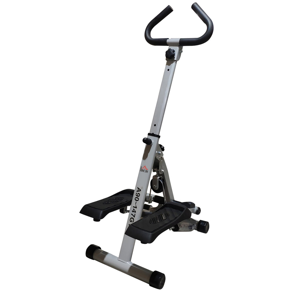 DodiOnline Stepper w/ Handle Hand Grip Workout Fitness Machine For Fitness Aerobic Exercise Home Gym Grey