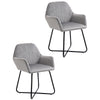 DodiOnline Velvet-Feel Plisse Back Accent Chair - Grey