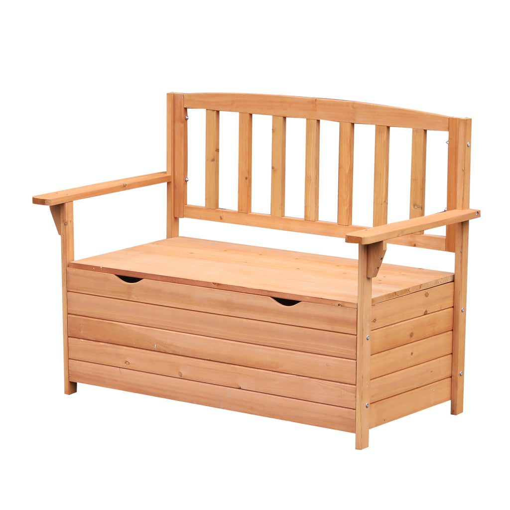 DodiOnline Two-Seater Garden Storage Bench - Natural