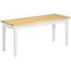 DodiOnline 102 cm Wood Dining Bench for 2 People, Wooden Bench for Kitchen, Dining Room, Entryway, White