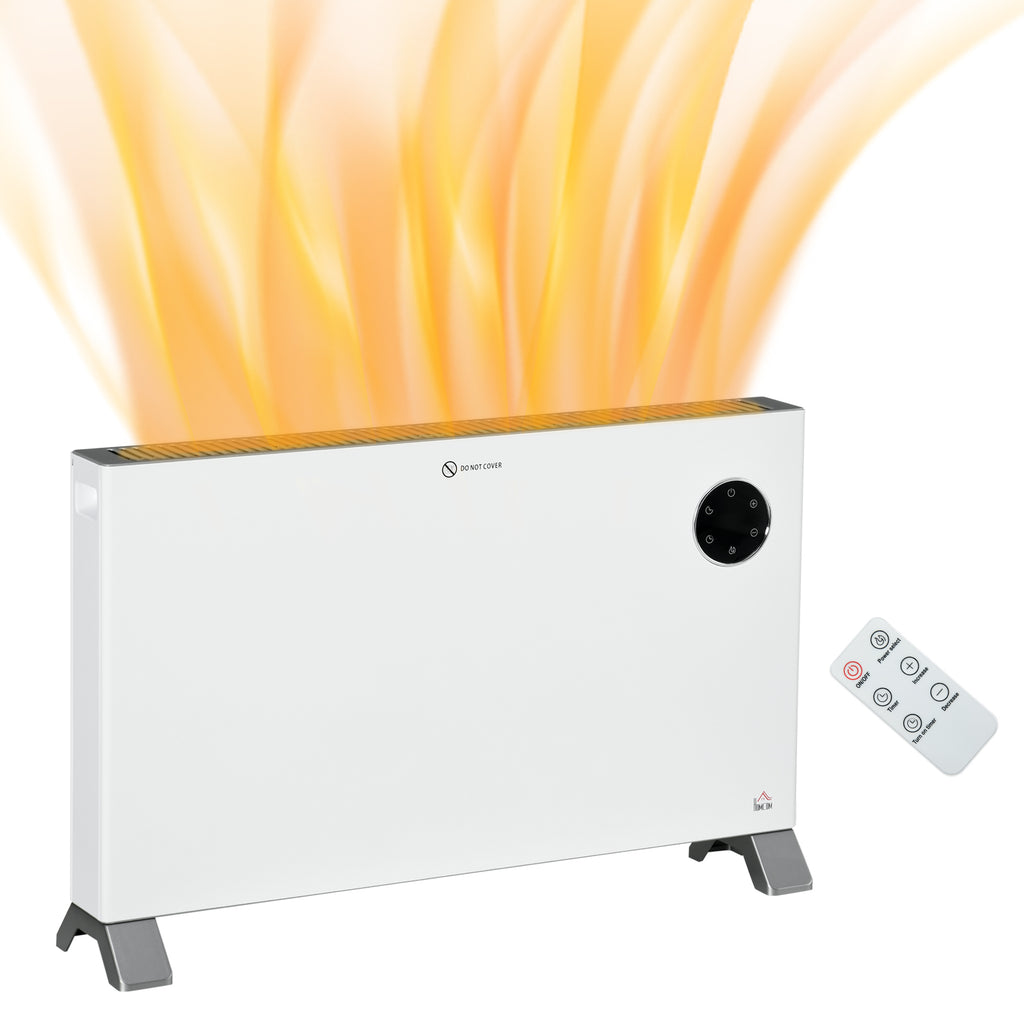 DodiOnline 2000W Electric Convector Heater, Freestanding Space Heater with 3 Heat Settings, Adjustable Thermostat, Timer, White