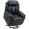 DodiOnline Power Lift Chair Recliner for Elderly, Electric Recliner Chair, Overstuffed Faux Leather Riser and Reclining Armchair with Remote Control, Side Pockets, for Living Room, Black