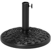 DodiOnline 12kg Garden Parasol Base, Round Resin Garden Umbrella Base, Heavy Duty Parasol Stand for 38mm or 48mm Outdoor Umbrella Poles, Black