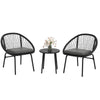 DodiOnline Three-Piece Rattan Bistro Set - Black