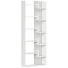 DodiOnline Modern Book Shelf with 11 Open Shelves, 6-Tier Bookcase, Freestanding Shelving Unit for Home Office and Study, White