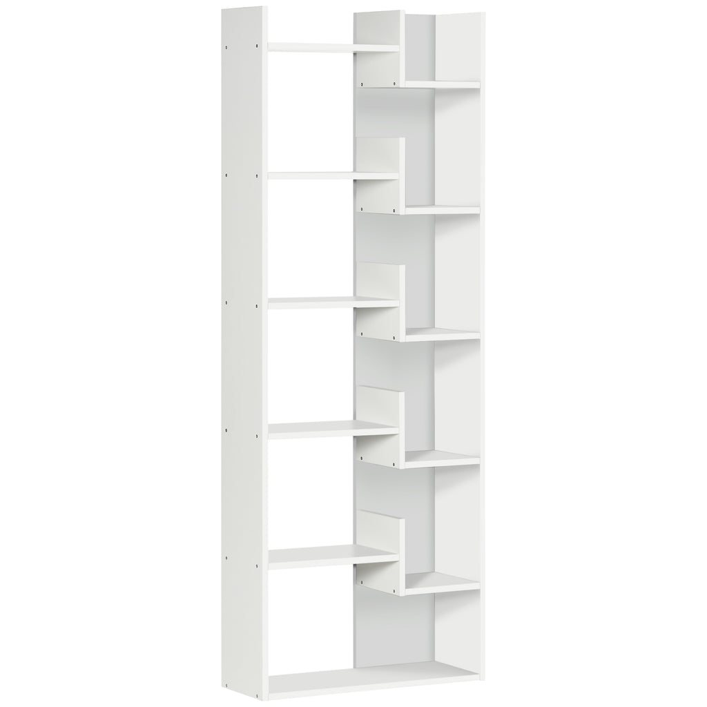 DodiOnline Modern Book Shelf with 11 Open Shelves, 6-Tier Bookcase, Freestanding Shelving Unit for Home Office and Study, White