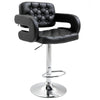DodiOnline PU Leather Upholstered Swivel Bar Stool, Height Adjustable Barstool with Back, Armrest, Footrest for Kitchen