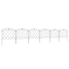 DodiOnline Metal Decorative Outdoor Picket Fence Panels Set of 6, Black