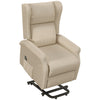 DodiOnline Power Lift Recliner Armchair, Electric Lift Chair for Elderly, Fabric Riser and Reclining Chair with Remote Control, Side Pockets, Extended Footrest, for Living Room, Beige