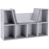DodiOnline Kids Bookcase Shelf Storage Cabinet Unit, Living Room Sideboard w/ Six Compartments for Toys, Books - Grey