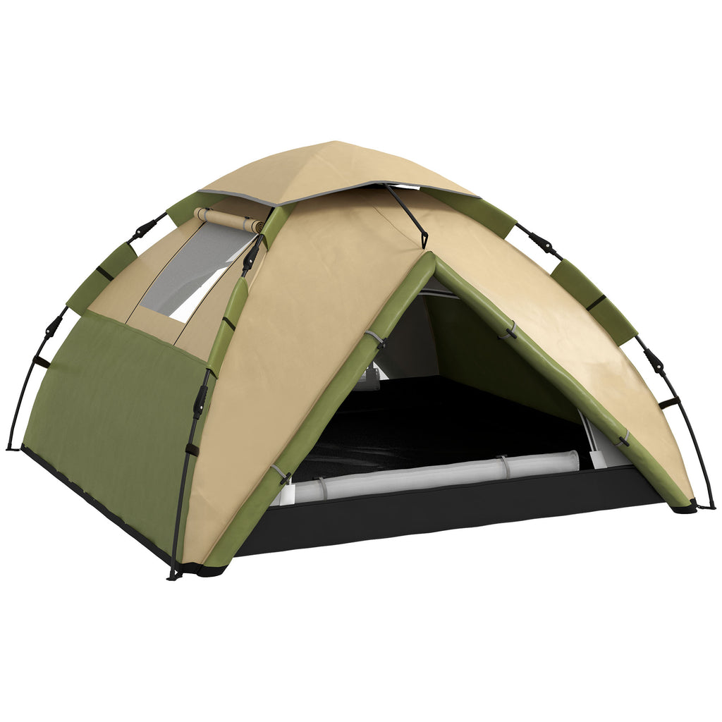 DodiOnline Two-Man One Room Camping Tent, with Accessories - Dark Green