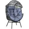 DodiOnline String Rattan Egg Chair, with Padded Seat Cushion - Grey/Black