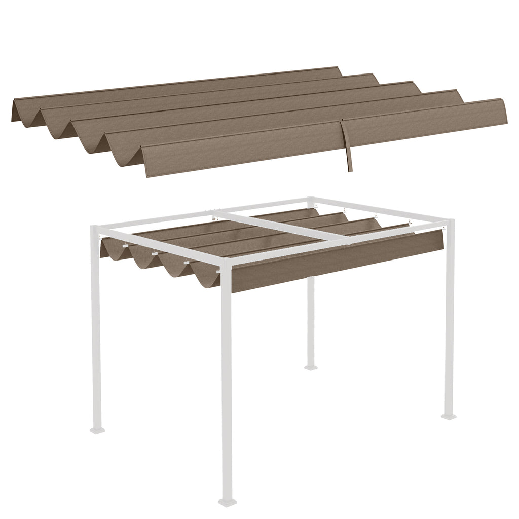 DodiOnline Pergola Roof, Retractable Sun Shade Cover for 2.85 x 2m Pergola, UV30+ Protected, Coffee