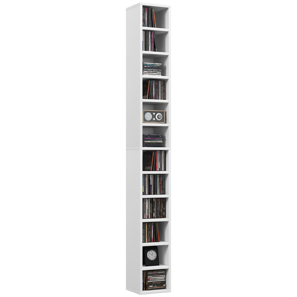 DodiOnline 204 CD Tall Narrow Media Storage Tower - White