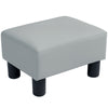 DodiOnline PU Leather Footstool with 4 Plastic Legs, Grey